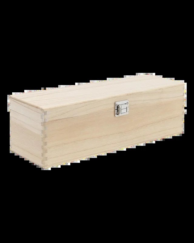 1BottleWoodenGiftBoxHingedLid