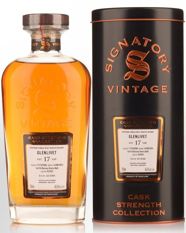 2006SignatoryVintageGlenlivet17YearOldCaskStrengthSingleMaltScotchWhisky(700ml)