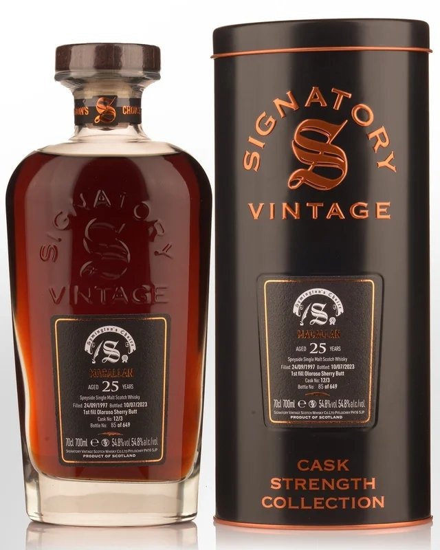 1997SignatoryVintageMacallan25YearOldSymington’sChoiceCaskStrengthSingleMaltScotchWhisky(700ml)