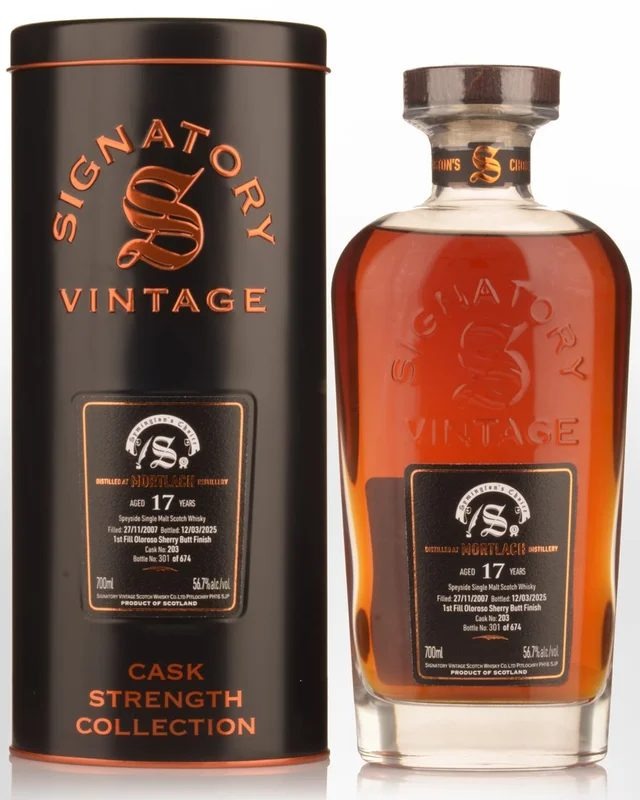 2007SignatoryVintageMortlach17YearOldSymington’sChoiceCaskStrengthSingleMaltScotchWhisky(700ml)
