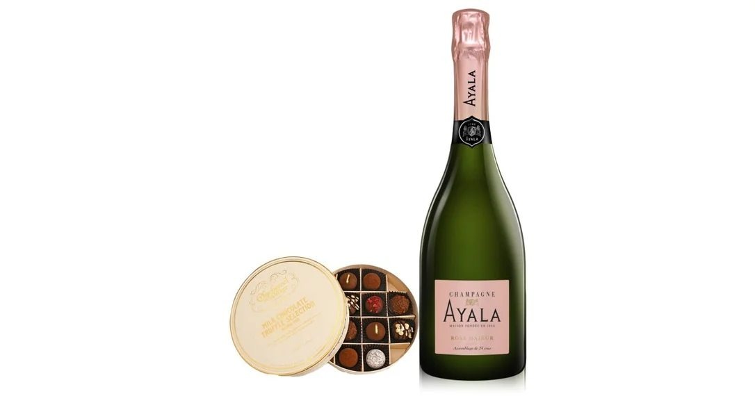 AyalaRoséMajeurChampagne&ChocolateTrufflesGift
