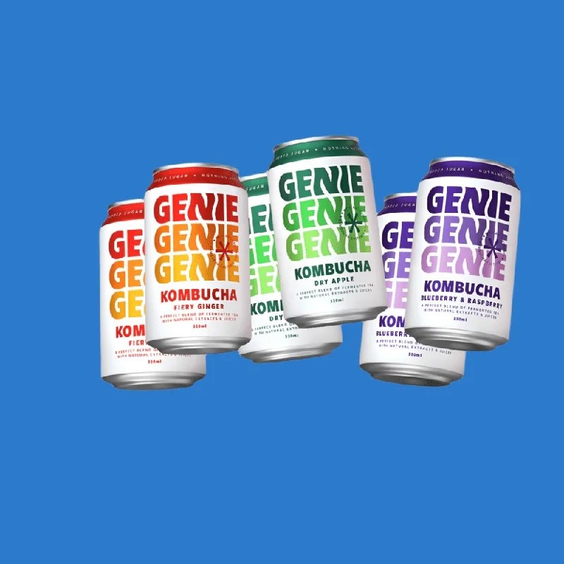 GenieDrinksKombuchaSoda6CanMixedPack