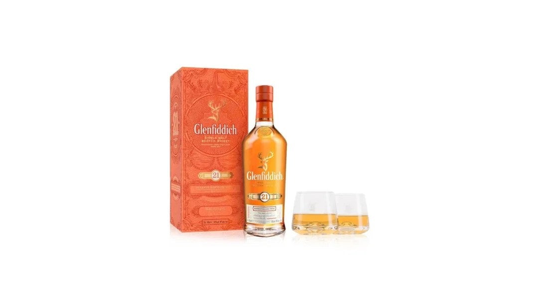 Glenfiddich21YearOldWhisky70cl&TumblersSetof2