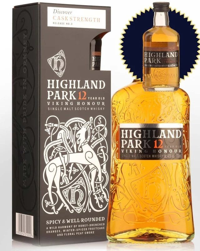 HighlandParkVikingHonour12YearOldSingleMaltScotchWhisky(700ml)–PlusBonusCaskStrength50mlMiniature