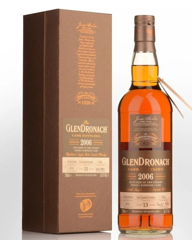 2006GlendronachSingleCaskNo.3343PedroXimenezPuncheonCaskStrength13YearOldSingleMaltScotchWhisky(700ml)