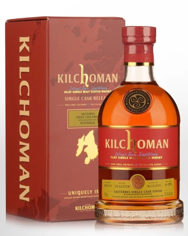 2014KilchomanSingleCask#14/1007AustralianExclusiveSauternesCaskFinishCaskStrengthSingleMaltScotchWhisky(700ml)