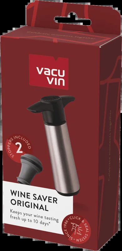 VacuVinWineSaverStainlessSteel1pump,2stoppers