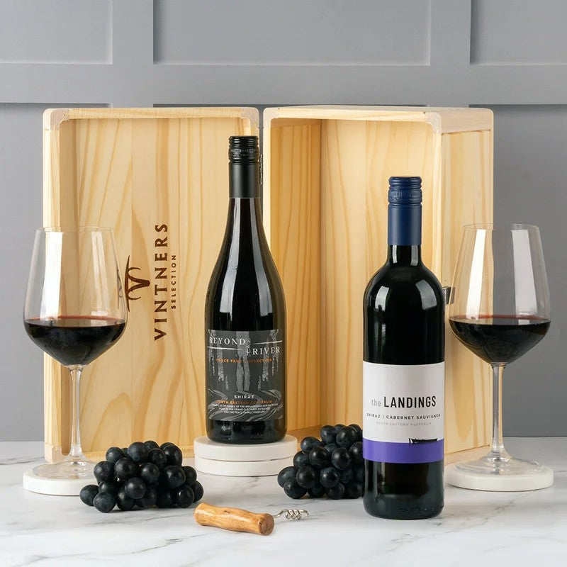 WineLoverContemporaryRedsPairinWoodBox