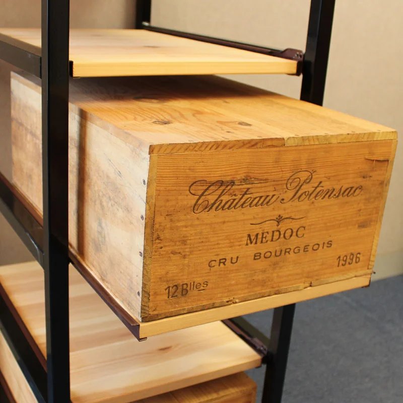 WineBottleCaseRackMetal&Wood–6DrawerHigh