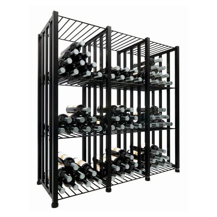 VintageViewFreeStandingCase&CrateBin144WineBottleStorage–Black