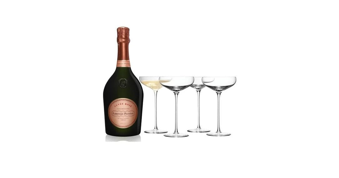Laurent-PerrierCuvéeRoséChampagne75cl&4LSAChampagneSaucers