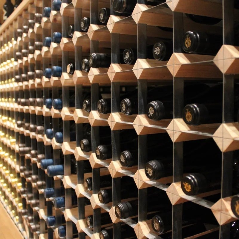 FullyAssembledTraditionalWood&MetalWineRack–NaturalPine&GalvanisedSteel252Bottles–12x20