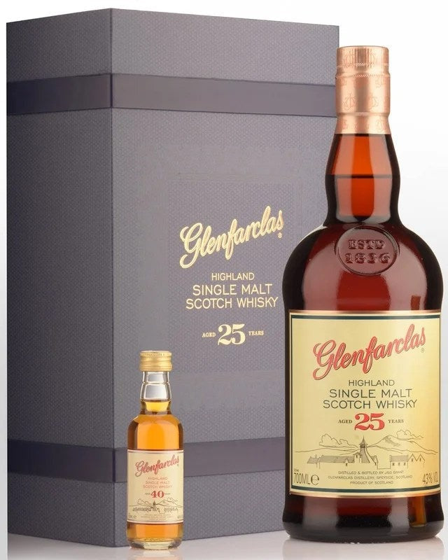 Glenfarclas25YearOldSingleMaltScotchWhisky(700ml)–PlusBonus40YearOldMiniature