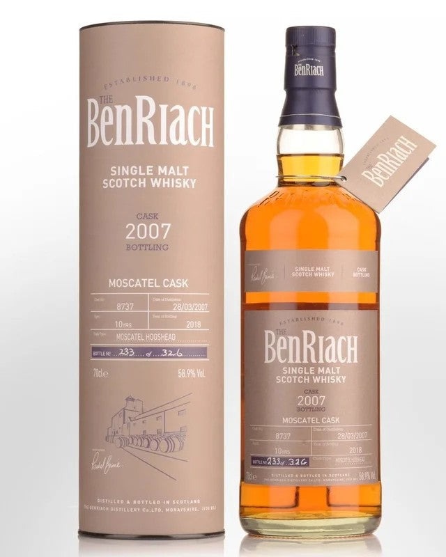 2007BenriachBatch15SingleCask#8737MoscatelHogshead10YearOldCaskStrengthSingleMaltScotchWhisky(700ml)