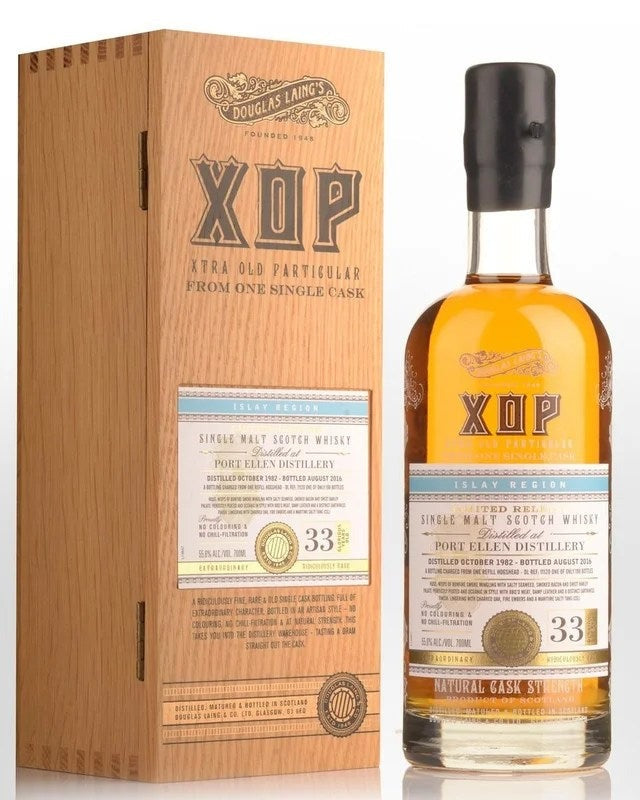 1982DouglasLaing&Co.XOPXtraOldParticularPortEllen33YearOldSingleCaskLimitedEditionCaskStrengthSingleMaltScotchWhisky(700ml)