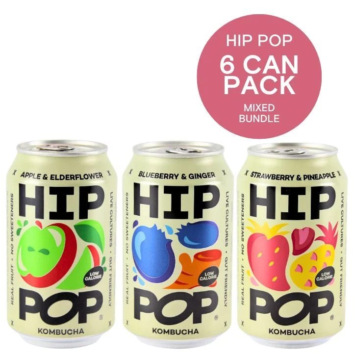 HipPopMixedBundle,Apple/Blueberry/StrawberryKombucha6x330mlPack