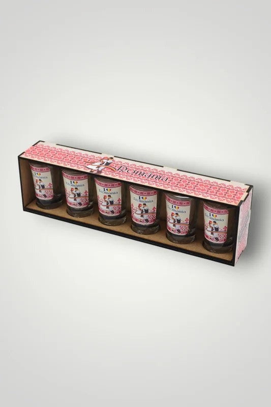 Artisanalandtraditionalshotglassesinwoodenbox–Setof6