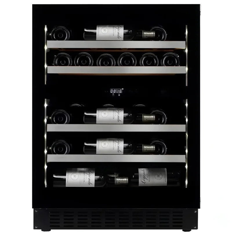 mQuvée–600mm–UndercounterWineFridge–WineCave70060DFullglassBlack–Push/Pull–700mmDoorHeight