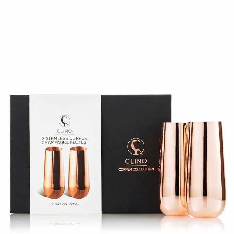 ClinqStemlessCopperChampagneFlutes(2Set)