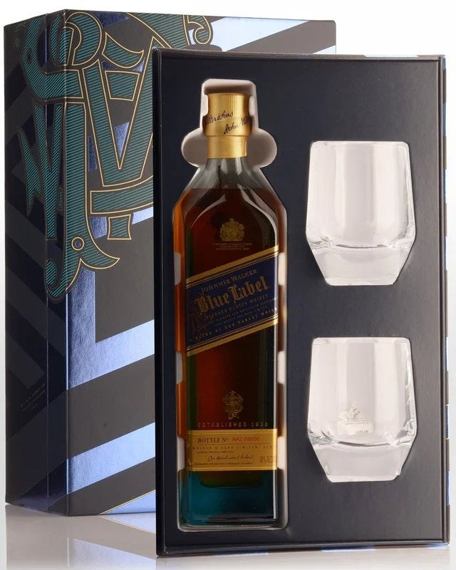 JohnnieWalkerBlueLabelBlendedScotchWhisky(700ml)â€?GlassesGiftPack