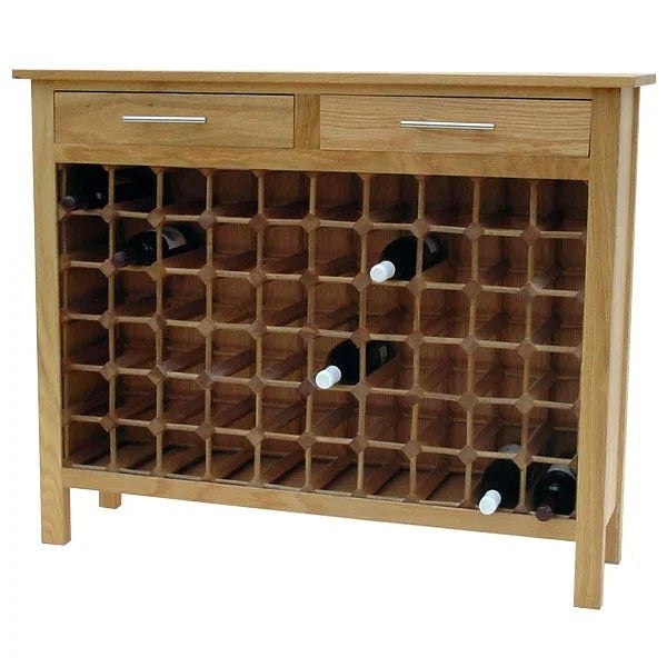 60BottleContemporaryWoodenOakWineCabinet/RackwithLegs