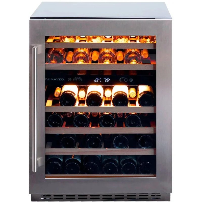 DunavoxFlow46Bottle2-TemperatureBuilt-InUndercounterWineCabinet–StainlessSteelDAUF-46.145DSS