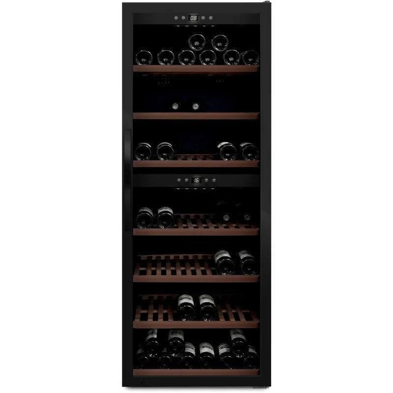 mQuvée–WineExpert126DualZoneFreestandingWineCooler–FullglassBlack