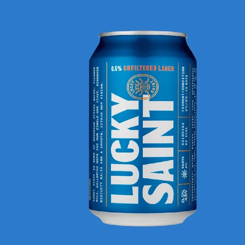 LuckySaintUnfilteredAlcoholFreeLagerCan(0.5%ABV)