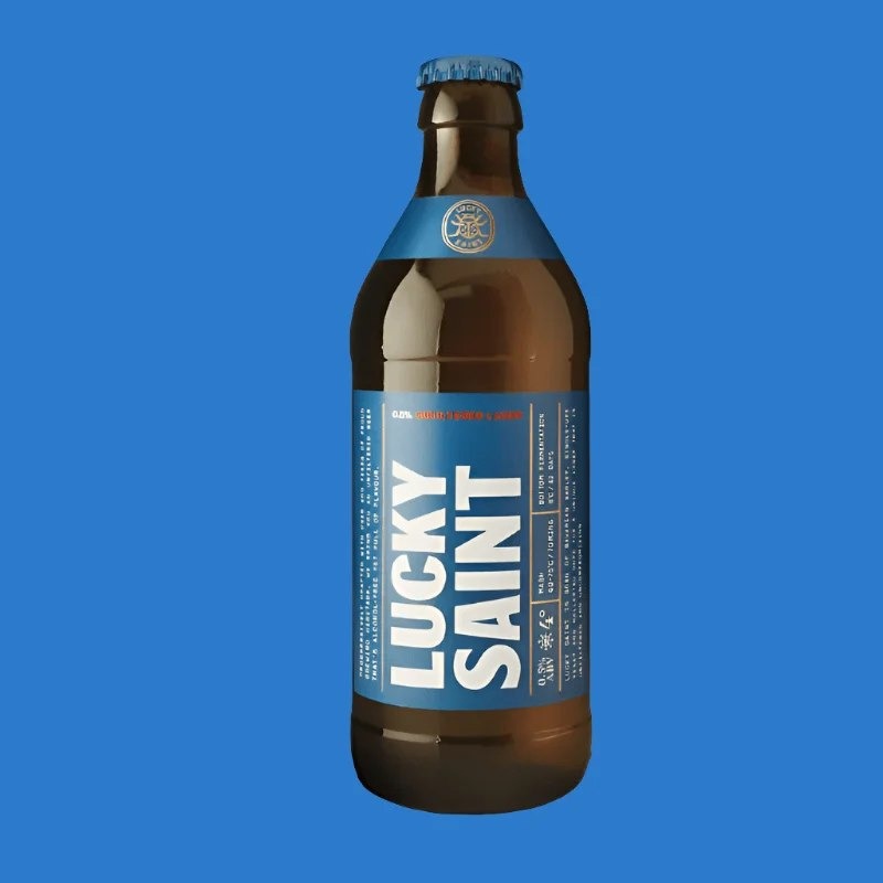 LuckySaintUnfilteredAlcoholFreeLagerBottle(0.5%ABV)