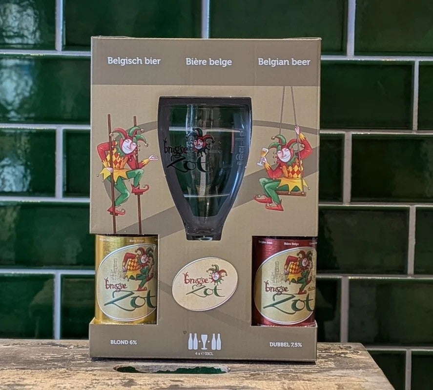 BrugseZot|4BottlesGiftPack+Glass